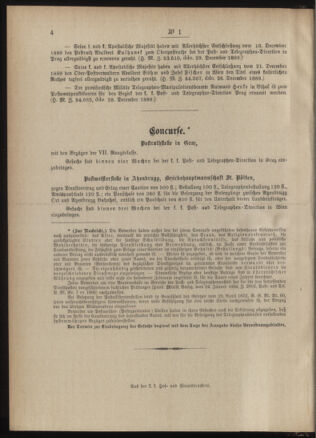 Post- und Telegraphen-Verordnungsblatt für das Verwaltungsgebiet des K.-K. Handelsministeriums 18900109 Seite: 4