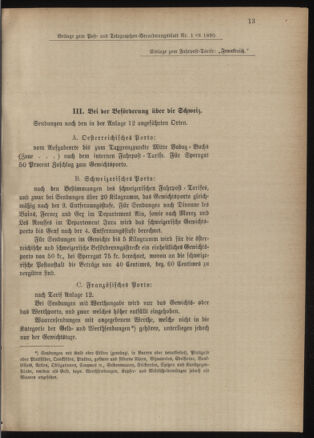 Post- und Telegraphen-Verordnungsblatt für das Verwaltungsgebiet des K.-K. Handelsministeriums 18900115 Seite: 9