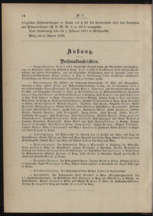 Post- und Telegraphen-Verordnungsblatt für das Verwaltungsgebiet des K.-K. Handelsministeriums 18900118 Seite: 2