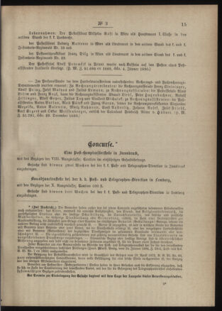 Post- und Telegraphen-Verordnungsblatt für das Verwaltungsgebiet des K.-K. Handelsministeriums 18900118 Seite: 3