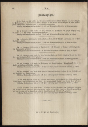 Post- und Telegraphen-Verordnungsblatt für das Verwaltungsgebiet des K.-K. Handelsministeriums 18900126 Seite: 4