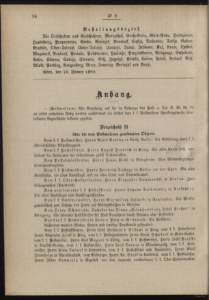 Post- und Telegraphen-Verordnungsblatt für das Verwaltungsgebiet des K.-K. Handelsministeriums 18900131 Seite: 2