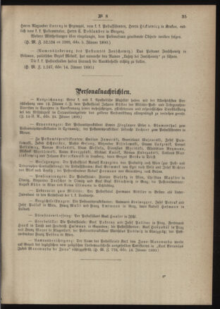 Post- und Telegraphen-Verordnungsblatt für das Verwaltungsgebiet des K.-K. Handelsministeriums 18900131 Seite: 3