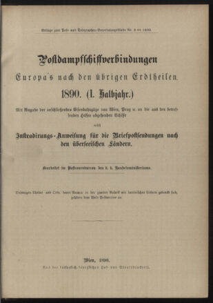 Post- und Telegraphen-Verordnungsblatt für das Verwaltungsgebiet des K.-K. Handelsministeriums 18900131 Seite: 5