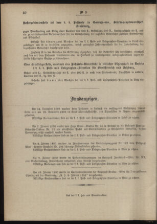 Post- und Telegraphen-Verordnungsblatt für das Verwaltungsgebiet des K.-K. Handelsministeriums 18900201 Seite: 4