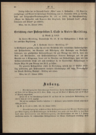 Post- und Telegraphen-Verordnungsblatt für das Verwaltungsgebiet des K.-K. Handelsministeriums 18900206 Seite: 2