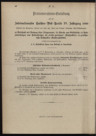 Post- und Telegraphen-Verordnungsblatt für das Verwaltungsgebiet des K.-K. Handelsministeriums 18900206 Seite: 4