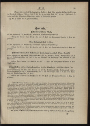 Post- und Telegraphen-Verordnungsblatt für das Verwaltungsgebiet des K.-K. Handelsministeriums 18900212 Seite: 3