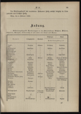 Post- und Telegraphen-Verordnungsblatt für das Verwaltungsgebiet des K.-K. Handelsministeriums 18900213 Seite: 3