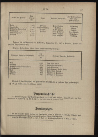 Post- und Telegraphen-Verordnungsblatt für das Verwaltungsgebiet des K.-K. Handelsministeriums 18900220 Seite: 3