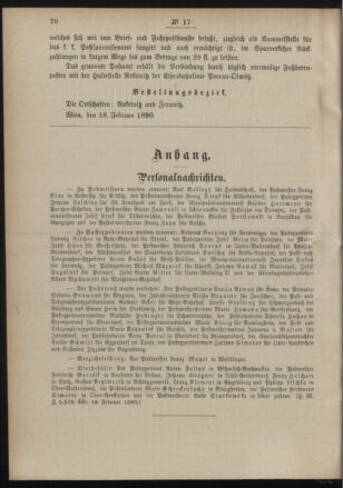 Post- und Telegraphen-Verordnungsblatt für das Verwaltungsgebiet des K.-K. Handelsministeriums 18900224 Seite: 2