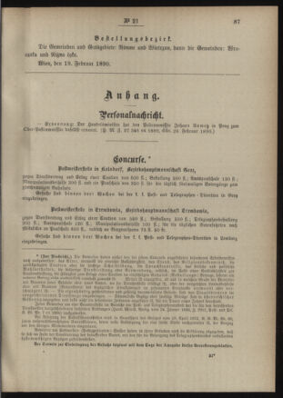 Post- und Telegraphen-Verordnungsblatt für das Verwaltungsgebiet des K.-K. Handelsministeriums 18900308 Seite: 3