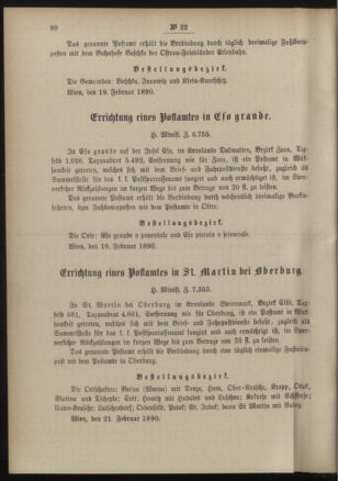 Post- und Telegraphen-Verordnungsblatt für das Verwaltungsgebiet des K.-K. Handelsministeriums 18900309 Seite: 2