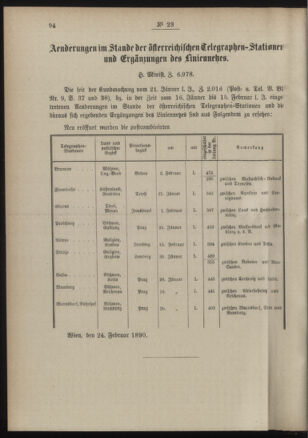 Post- und Telegraphen-Verordnungsblatt für das Verwaltungsgebiet des K.-K. Handelsministeriums 18900310 Seite: 2