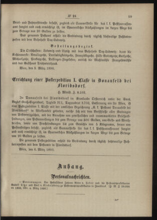 Post- und Telegraphen-Verordnungsblatt für das Verwaltungsgebiet des K.-K. Handelsministeriums 18900313 Seite: 3