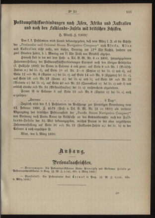 Post- und Telegraphen-Verordnungsblatt für das Verwaltungsgebiet des K.-K. Handelsministeriums 18900318 Seite: 3