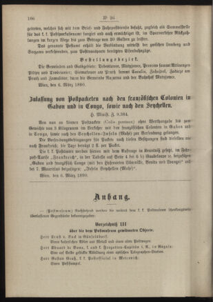 Post- und Telegraphen-Verordnungsblatt für das Verwaltungsgebiet des K.-K. Handelsministeriums 18900320 Seite: 2