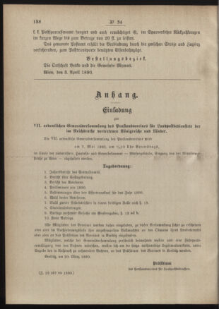 Post- und Telegraphen-Verordnungsblatt für das Verwaltungsgebiet des K.-K. Handelsministeriums 18900410 Seite: 2