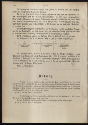 Post- und Telegraphen-Verordnungsblatt für das Verwaltungsgebiet des K.-K. Handelsministeriums 18900421 Seite: 2