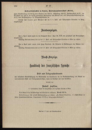 Post- und Telegraphen-Verordnungsblatt für das Verwaltungsgebiet des K.-K. Handelsministeriums 18900421 Seite: 4