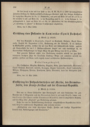 Post- und Telegraphen-Verordnungsblatt für das Verwaltungsgebiet des K.-K. Handelsministeriums 18900519 Seite: 2