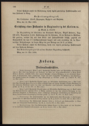 Post- und Telegraphen-Verordnungsblatt für das Verwaltungsgebiet des K.-K. Handelsministeriums 18900520 Seite: 2