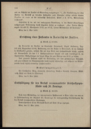 Post- und Telegraphen-Verordnungsblatt für das Verwaltungsgebiet des K.-K. Handelsministeriums 18900524 Seite: 2