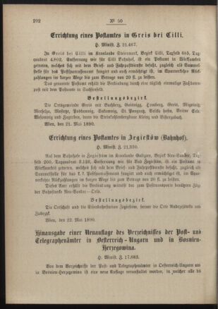 Post- und Telegraphen-Verordnungsblatt für das Verwaltungsgebiet des K.-K. Handelsministeriums 18900604 Seite: 2