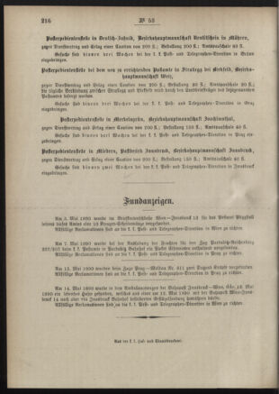 Post- und Telegraphen-Verordnungsblatt für das Verwaltungsgebiet des K.-K. Handelsministeriums 18900610 Seite: 4