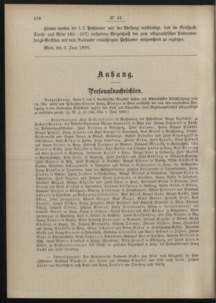 Post- und Telegraphen-Verordnungsblatt für das Verwaltungsgebiet des K.-K. Handelsministeriums 18900611 Seite: 2