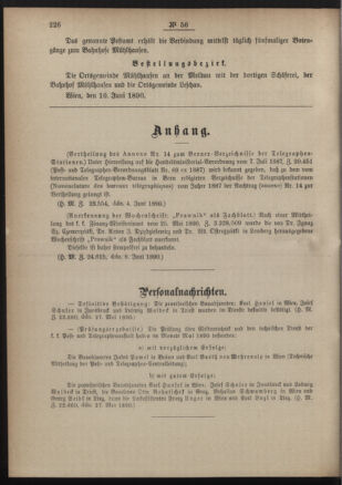 Post- und Telegraphen-Verordnungsblatt für das Verwaltungsgebiet des K.-K. Handelsministeriums 18900618 Seite: 2