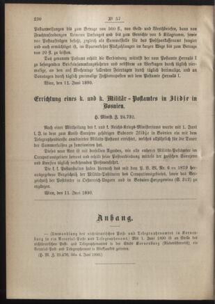 Post- und Telegraphen-Verordnungsblatt für das Verwaltungsgebiet des K.-K. Handelsministeriums 18900619 Seite: 2