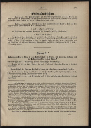 Post- und Telegraphen-Verordnungsblatt für das Verwaltungsgebiet des K.-K. Handelsministeriums 18900619 Seite: 3