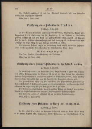 Post- und Telegraphen-Verordnungsblatt für das Verwaltungsgebiet des K.-K. Handelsministeriums 18900624 Seite: 2