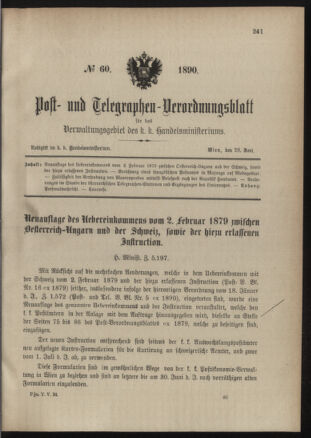 Post- und Telegraphen-Verordnungsblatt für das Verwaltungsgebiet des K.-K. Handelsministeriums 18900628 Seite: 1