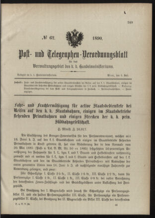 Post- und Telegraphen-Verordnungsblatt für das Verwaltungsgebiet des K.-K. Handelsministeriums