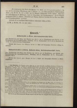 Post- und Telegraphen-Verordnungsblatt für das Verwaltungsgebiet des K.-K. Handelsministeriums 18900721 Seite: 7