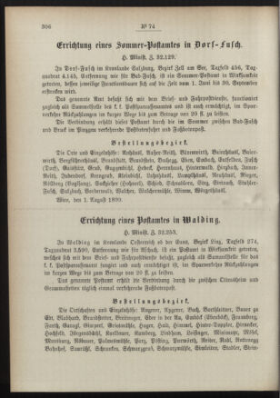 Post- und Telegraphen-Verordnungsblatt für das Verwaltungsgebiet des K.-K. Handelsministeriums 18900808 Seite: 2