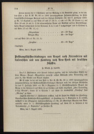 Post- und Telegraphen-Verordnungsblatt für das Verwaltungsgebiet des K.-K. Handelsministeriums 18900814 Seite: 2