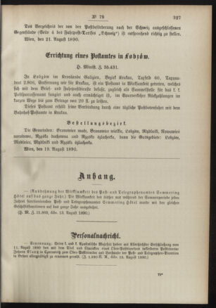 Post- und Telegraphen-Verordnungsblatt für das Verwaltungsgebiet des K.-K. Handelsministeriums 18900826 Seite: 3