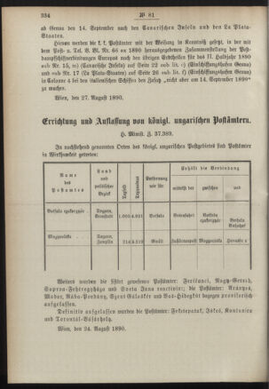 Post- und Telegraphen-Verordnungsblatt für das Verwaltungsgebiet des K.-K. Handelsministeriums 18900830 Seite: 2