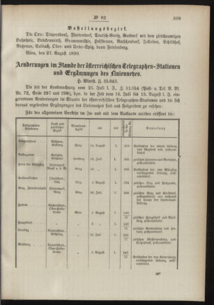 Post- und Telegraphen-Verordnungsblatt für das Verwaltungsgebiet des K.-K. Handelsministeriums 18900902 Seite: 3