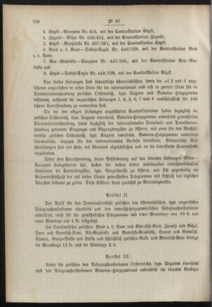 Post- und Telegraphen-Verordnungsblatt für das Verwaltungsgebiet des K.-K. Handelsministeriums 18900916 Seite: 2