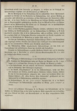 Post- und Telegraphen-Verordnungsblatt für das Verwaltungsgebiet des K.-K. Handelsministeriums 18900919 Seite: 11