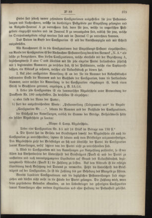 Post- und Telegraphen-Verordnungsblatt für das Verwaltungsgebiet des K.-K. Handelsministeriums 18900919 Seite: 13