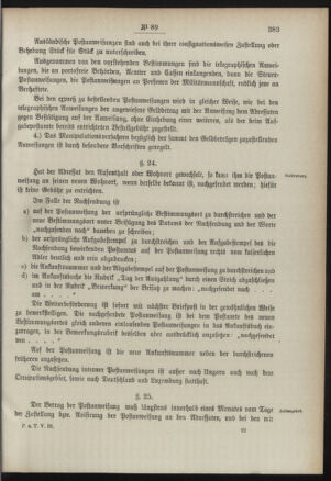 Post- und Telegraphen-Verordnungsblatt für das Verwaltungsgebiet des K.-K. Handelsministeriums 18900919 Seite: 17