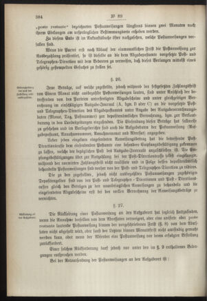 Post- und Telegraphen-Verordnungsblatt für das Verwaltungsgebiet des K.-K. Handelsministeriums 18900919 Seite: 18