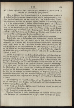 Post- und Telegraphen-Verordnungsblatt für das Verwaltungsgebiet des K.-K. Handelsministeriums 18900919 Seite: 21