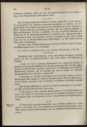 Post- und Telegraphen-Verordnungsblatt für das Verwaltungsgebiet des K.-K. Handelsministeriums 18900919 Seite: 22