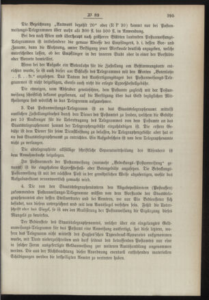 Post- und Telegraphen-Verordnungsblatt für das Verwaltungsgebiet des K.-K. Handelsministeriums 18900919 Seite: 29